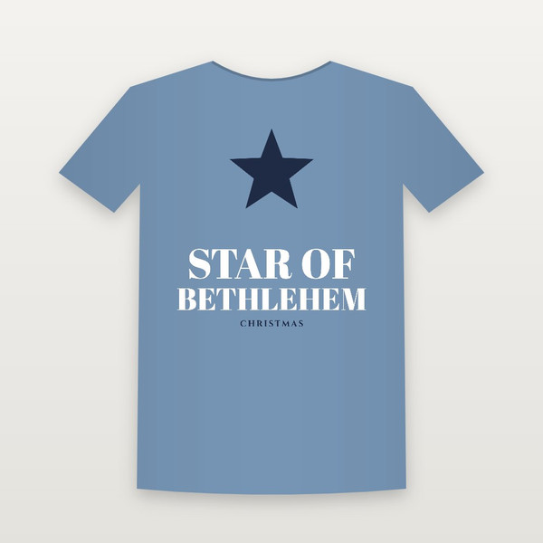 Star of Bethlehem Christmas Christian Youth Tee (Holiday) - Heather Blue