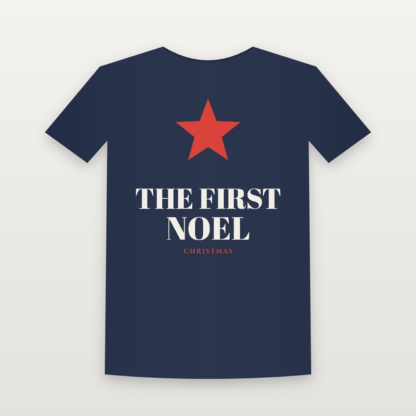 The First Noel Christmas Christian Youth Tee (Holiday) - Navy