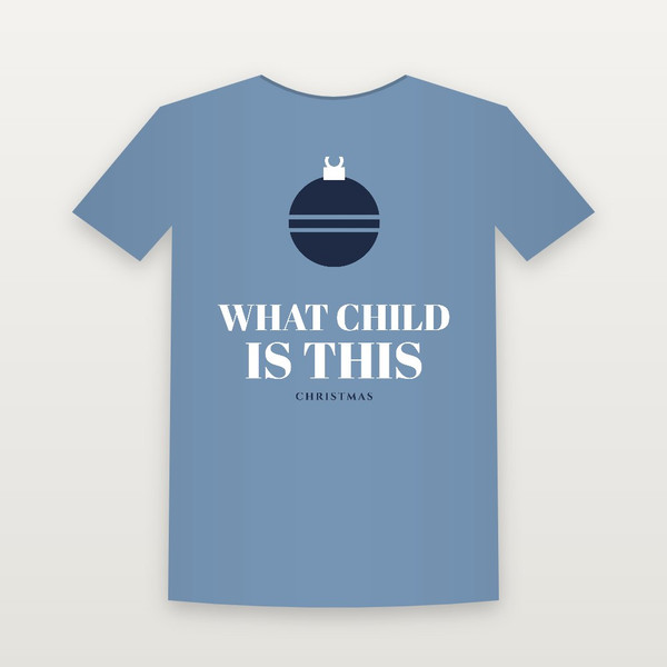 What Child Is This Christmas Christian Youth Tee (Holiday) - Heather Blue