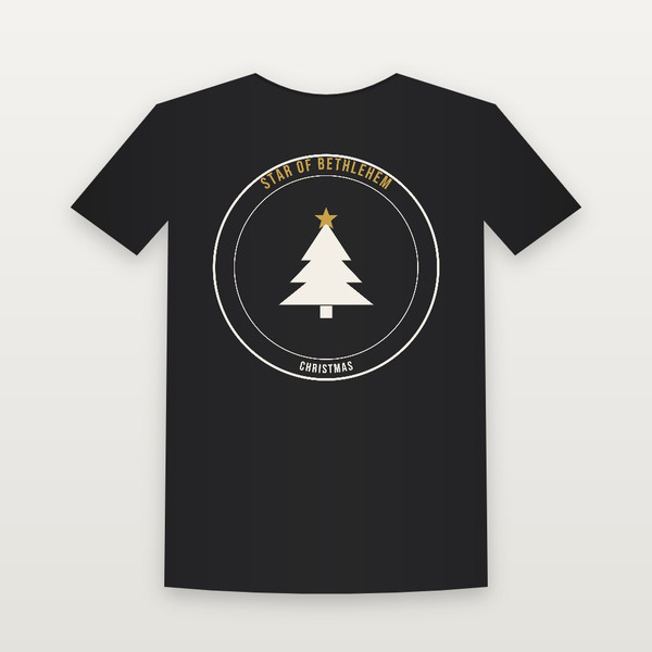 Star of Bethlehem Christmas Christian Toddler Tee (Emblem Badge) - Black
