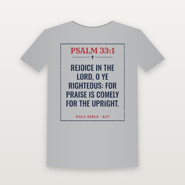 Psalm 33:1 KJV Christian T-Shirt (Vintage) - Heather Gray