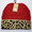 Product photo of the C.C BEANIE RED/LEOPARD CUFF baby beanie hat, showing the soft knit fabric, color, and pom pom detail, available at Forever And Always Online.