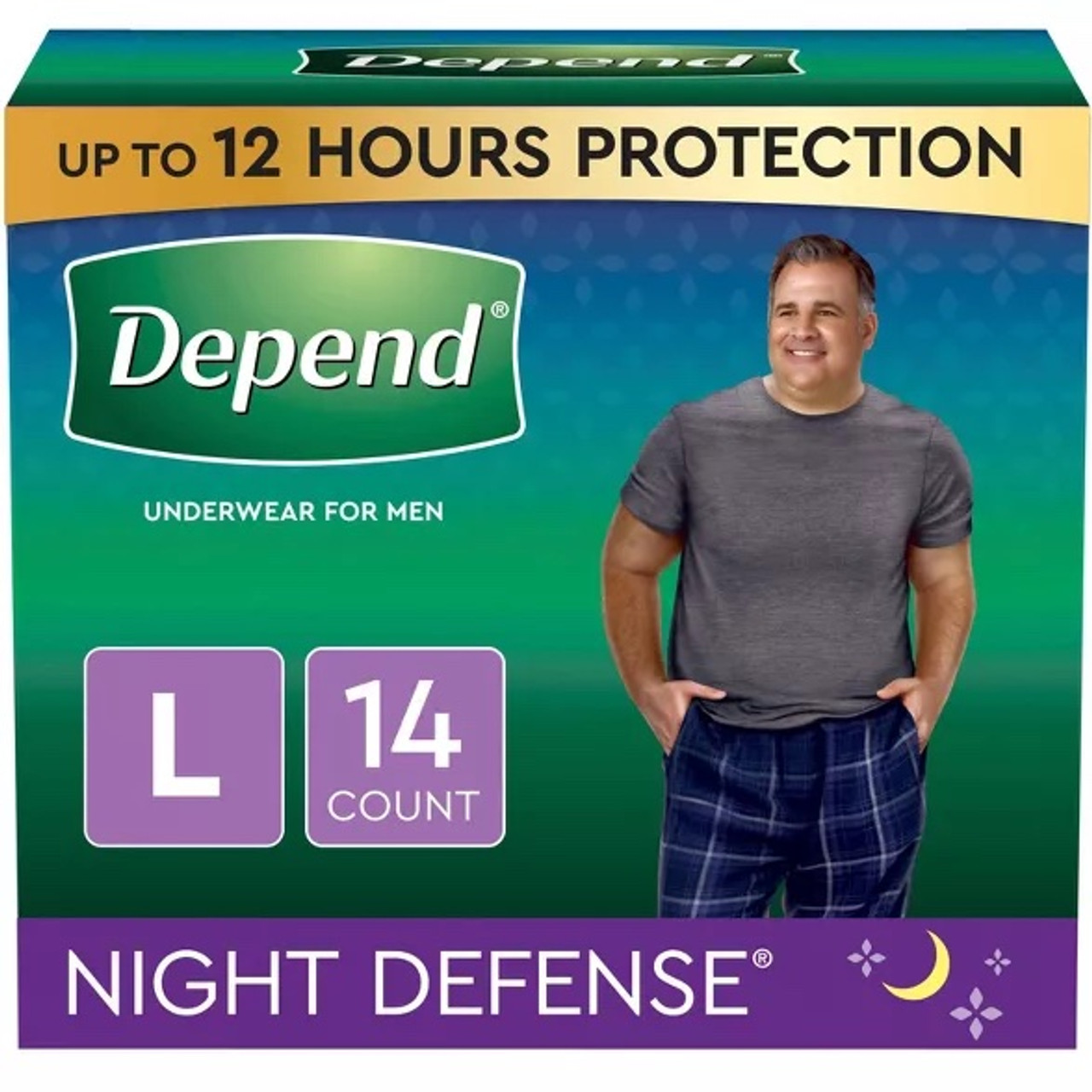 Depends Night Defense Underwear for Men: Overnight Briefs