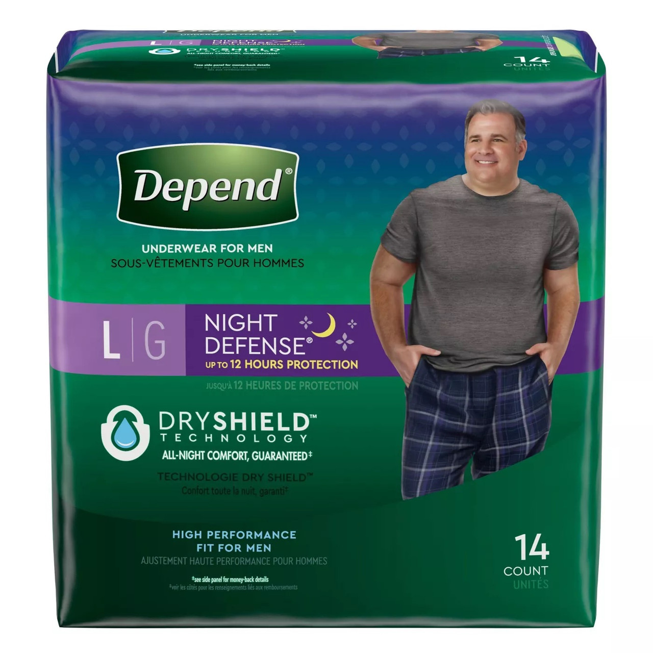 Depends Night Defense Underwear for Men: Overnight Briefs