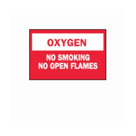 Door Sign Caution Brady™ Oxegen: No Smoking No Open Flames (EA)