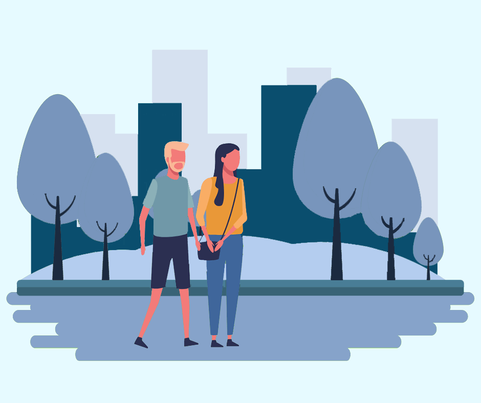 Couple Walking Graphic