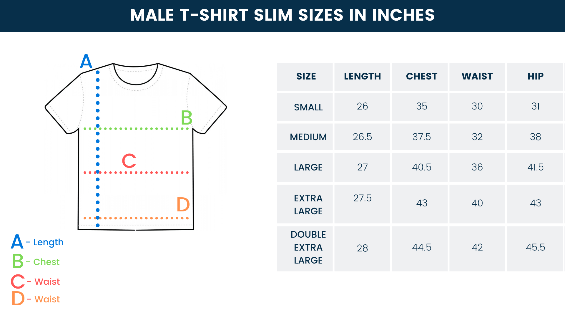 Men-t-shirts Size Measurement