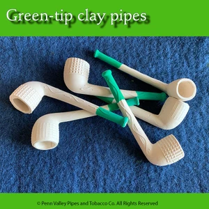Green Tip Clay Tobacco Pipe