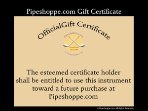 Gift certificate at Pipeshoppe.com