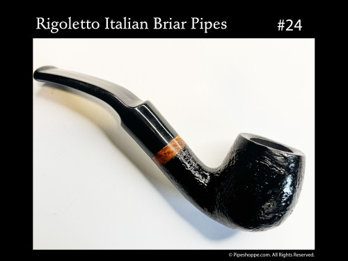 Rigoletto Italian Briar Pipe - Black Sandblast