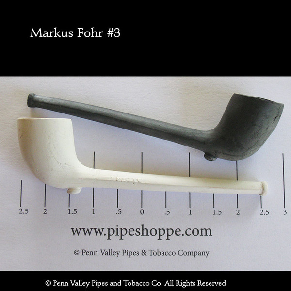 A traditional smooth finish clay tobacco pipe with a small lip