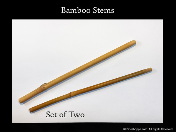 Bamboo stems for clay pipe bowls set of 2