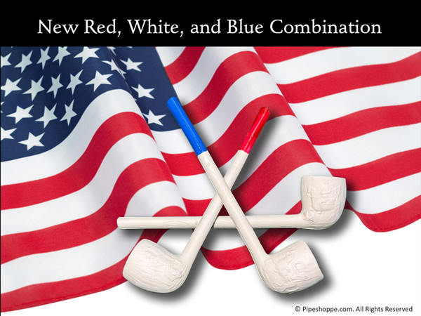 Red, White, and Blue Clay Pipe Combo