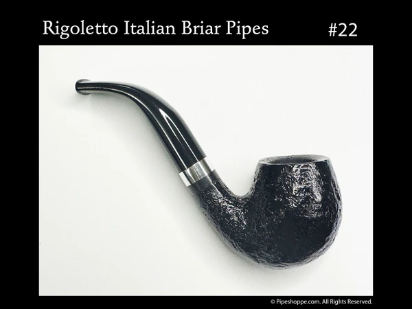 Rigoletto Italian Briar Pipe - Black Sandblast