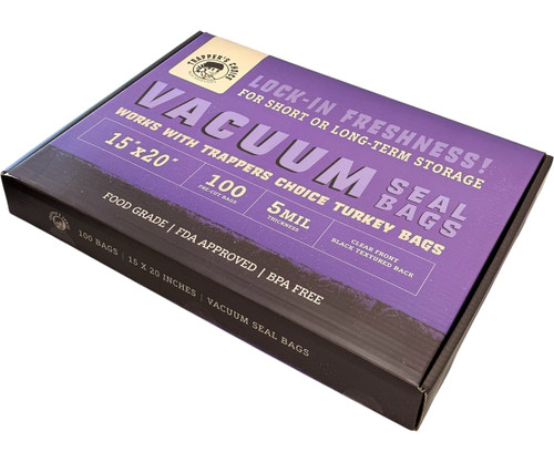 Trappers Choice 15 x 20 Black/Clear Vacuum Seal Bags 5Mil Pack of 100