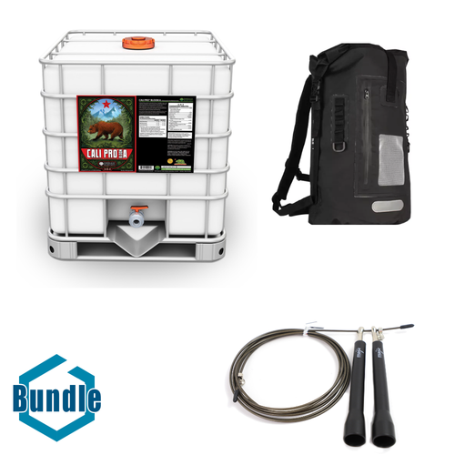 Emerald Harvest Gardening & Fitness Bundle: Cali Pro Bloom Nutrients, 40L Waterproof Backpack, High Speed Jump Rope