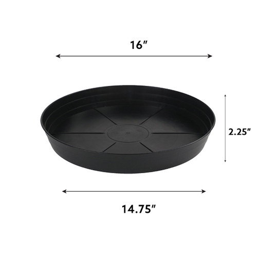 Grow1 16 Premium Black Injection Pot Saucers