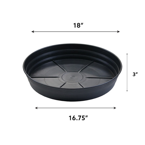 Grow1 18 Premium Black Injection Pot Saucers