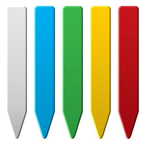 Grow1 Plant Stake Labels White, Blue, Green, Yellow, Red 1000 pieces