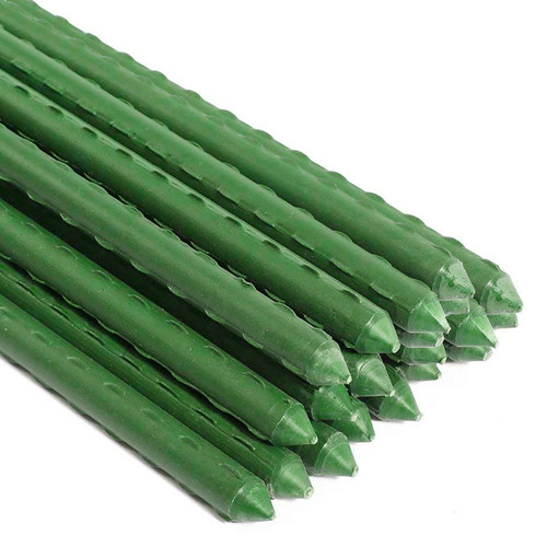 Grow1 3ft Steel Stake Plant Supports - Green 5/16 20pcs