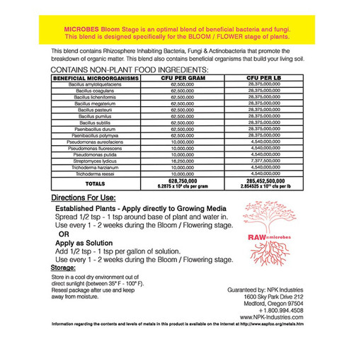 NPK RAW Microbes Bloom Stage 10lbs