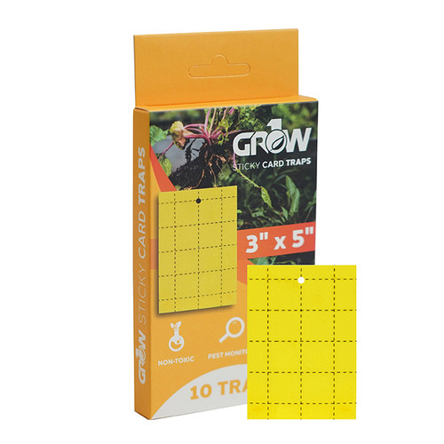 GROW1 Sticky Card Traps Yellow 3 x 5 10 Pack