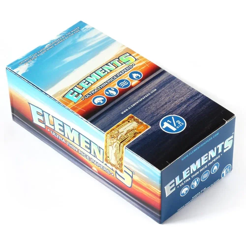 Elements Ultra Thin Rice Papers 1-1/2 33 Leaves/Pack - Box of 25