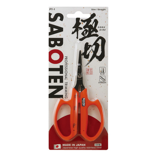 Saboten Fluorine Coated Straight Blade Trimming Scissors Orange PT-1