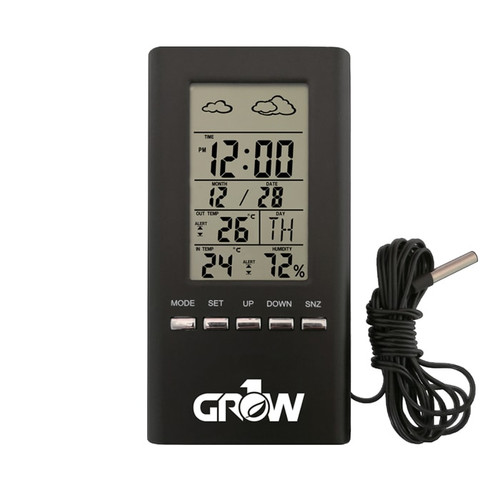 GROW1 Indoor  Outdoor Temperature And Humidity Hygrometer w/ Probe