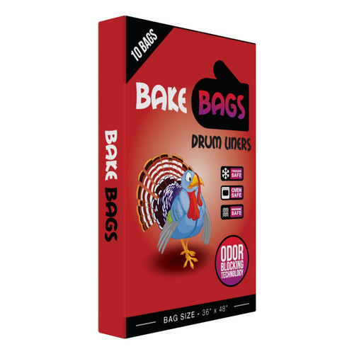 Bake Bags Drum Liners 55 Gallon 36in x 48in 10 Pack