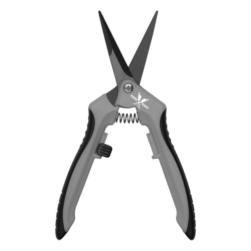Piranha Pruner Trimming Scissors - Grey Handle  Straight Black Fluorine Blade