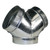 Y Duct Connector 4in x 4in x 4in