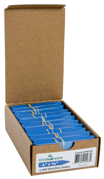 Hydrofarm  Plant Stake Labels, Blue, 4 x 5/8, case of 1000