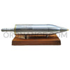 Commemorative 4.2-inch Mortar Round Display Inscribed and Chrome Plated with Brass Accents