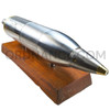 Commemorative 4.2-inch Mortar Round Display Inscribed and Chrome Plated with Brass Accents
