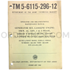 Technical Manual (TM 5-6115-296-12) for Kurz & Root Model FERO-1 Generator Set February 1962 FSN 6115-833-1498 