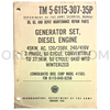 Technical Manual (TM 5-6115-307-35P) for Consolidated Diesel Corp. Model 4150 Generator Set February 1965 FSN 6115-840-8258