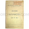 Technical Manual (TM 9-229) for 20mm Automatic Gun M3 June 1947
