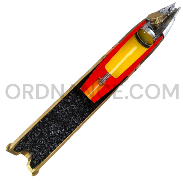 37mm M54 High Explosive Cutaway Round with Mark 3A2 Brass Case