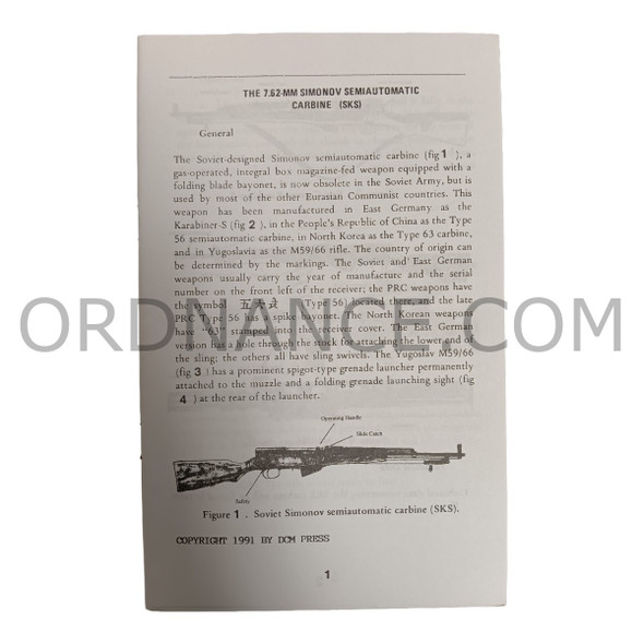 Reproduction of TC 9-56 SKS Rifle Simonov Type 56