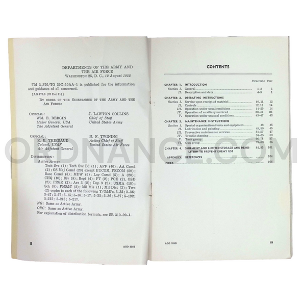 TM 3-376 M2A1 Portable Flame Thrower Technical Manual Dated: 1952