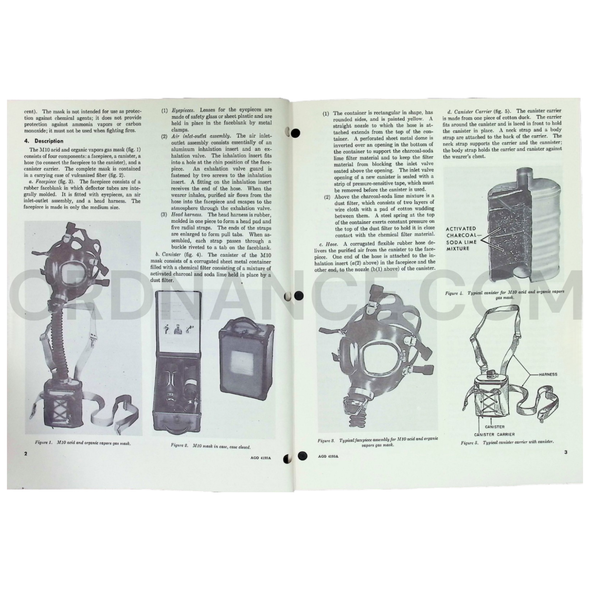 Technical Manual (TM 3-4240-230-12) for M10 Acid and Organic Vapors Gas Mask January 1962