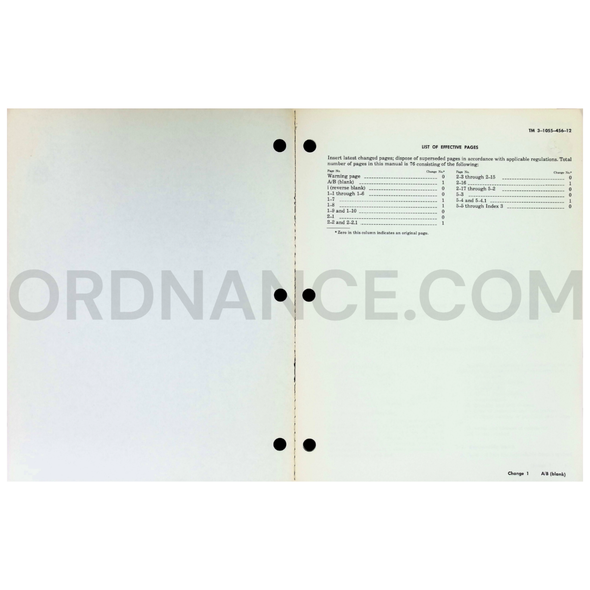 Technical Manual Change 1 (TM 3-1055-456-12) for 66mm, 4-Tube, M202A1 Rocket Launcher September 1975 NSN 1055-00-021-3909