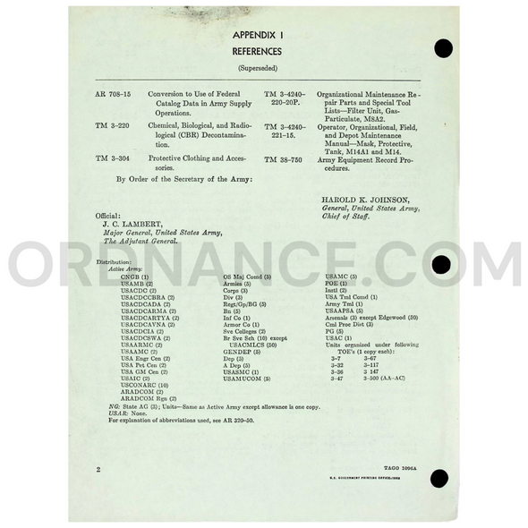 Technical Manual Change 2 (TM 3-4240-220-12) for ABC-M8A2 12 CFM Three-Man Tank Gas-Particulate Filter Unit February 1965