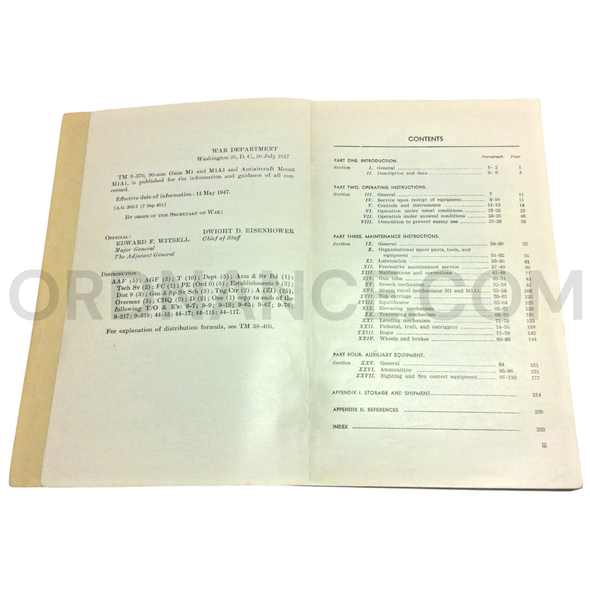 Technical Manual (TM 9-370) for 90mm M1 and M1A1 Guns and M1A1 Anti-Aircraft Mount July 1947