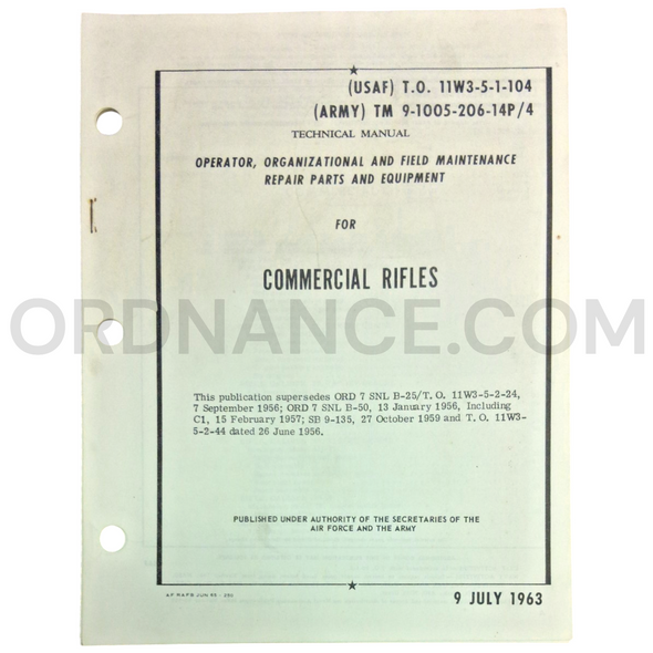 Technical Manual (TM 9-1005-206-14P/4) for Commercial Rifles July 1963