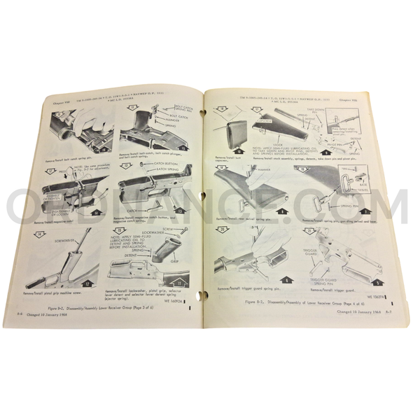 Technical Manual Change 5 (TM 9-1005-249-14) for 5.56mm M16, M16A1 Rifles, M3 Rifle Bipod, and 40mm XM148 Grenade Launcher January 1968
