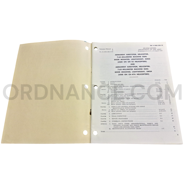 Technical Manual (TM 9-1005-262-15) for 7.62mm XM 23 and XM 24 Machine Gun Helicopter Armament Subsystems August 1965