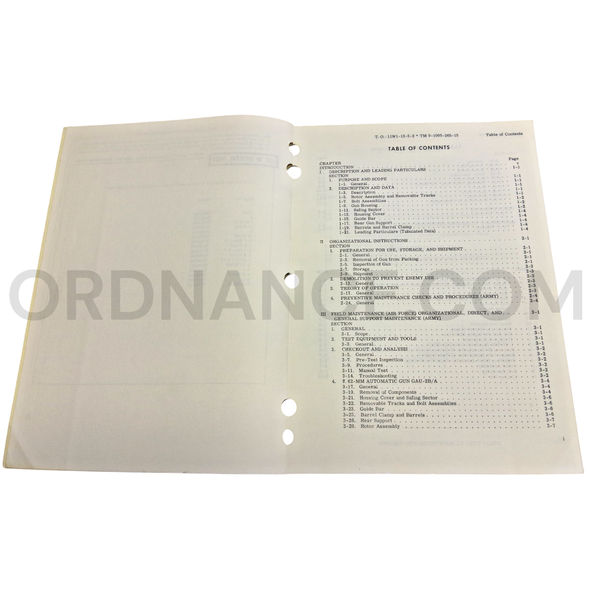 Technical Manual (TM 9-1005-265-15) for 7.62mm GAU-2B/A Automatic Gun September 1965