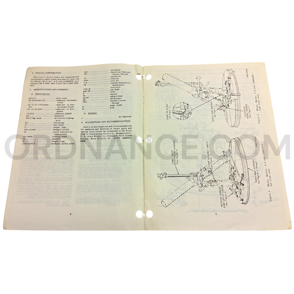 Technical Manual (TM 9-1015-232-35P) for 4.2-Inch Mortar Mount May 1963